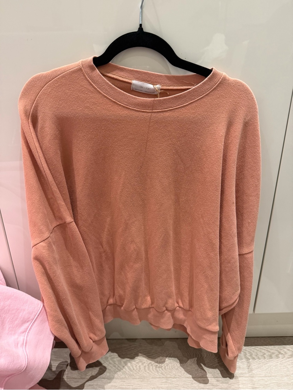 OAK + FORT Relaxed Crewneck Sweatshirt - Peach